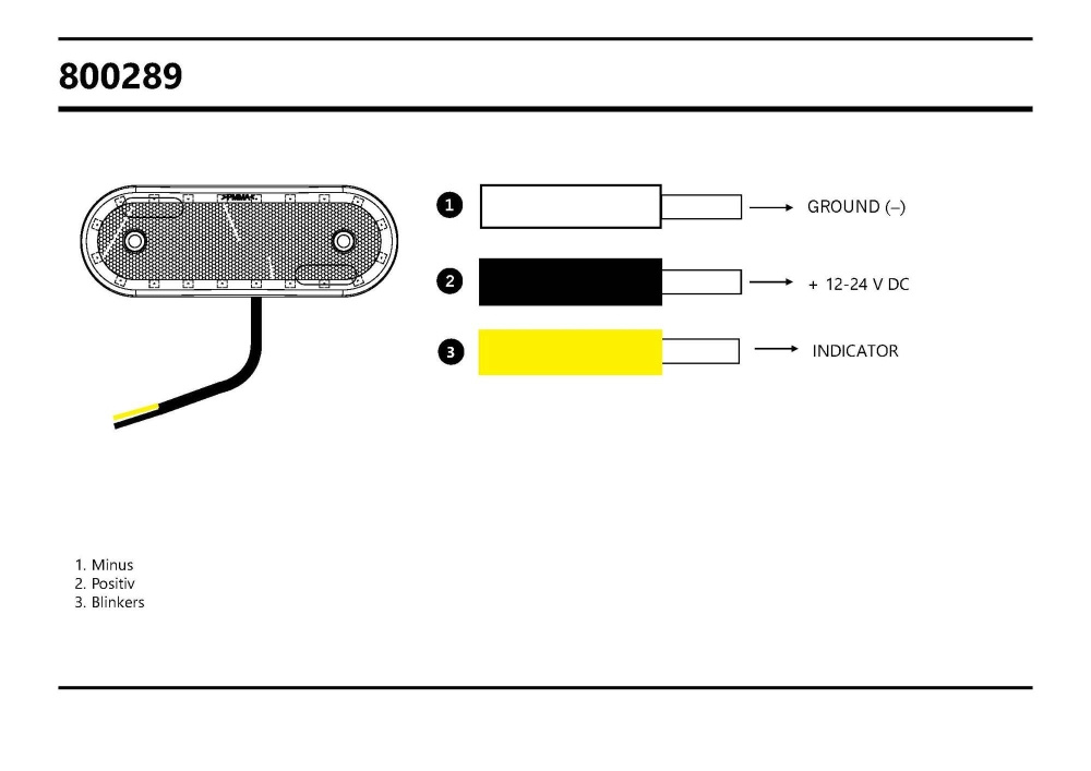 Strands Sivumerkki/Heilurit LED 12-24V IP68 E-merkattu, Mukaan lukittava kiinnike ja heijastin. Heilurit vaihtuvat