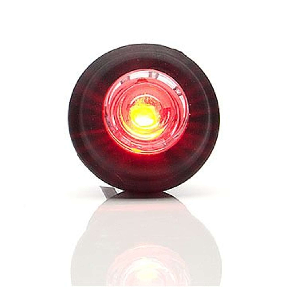 Rantaviivan suuntavalaisin Punainen LED 12-24V., Sopii 21 mm reikään. E-merkki.