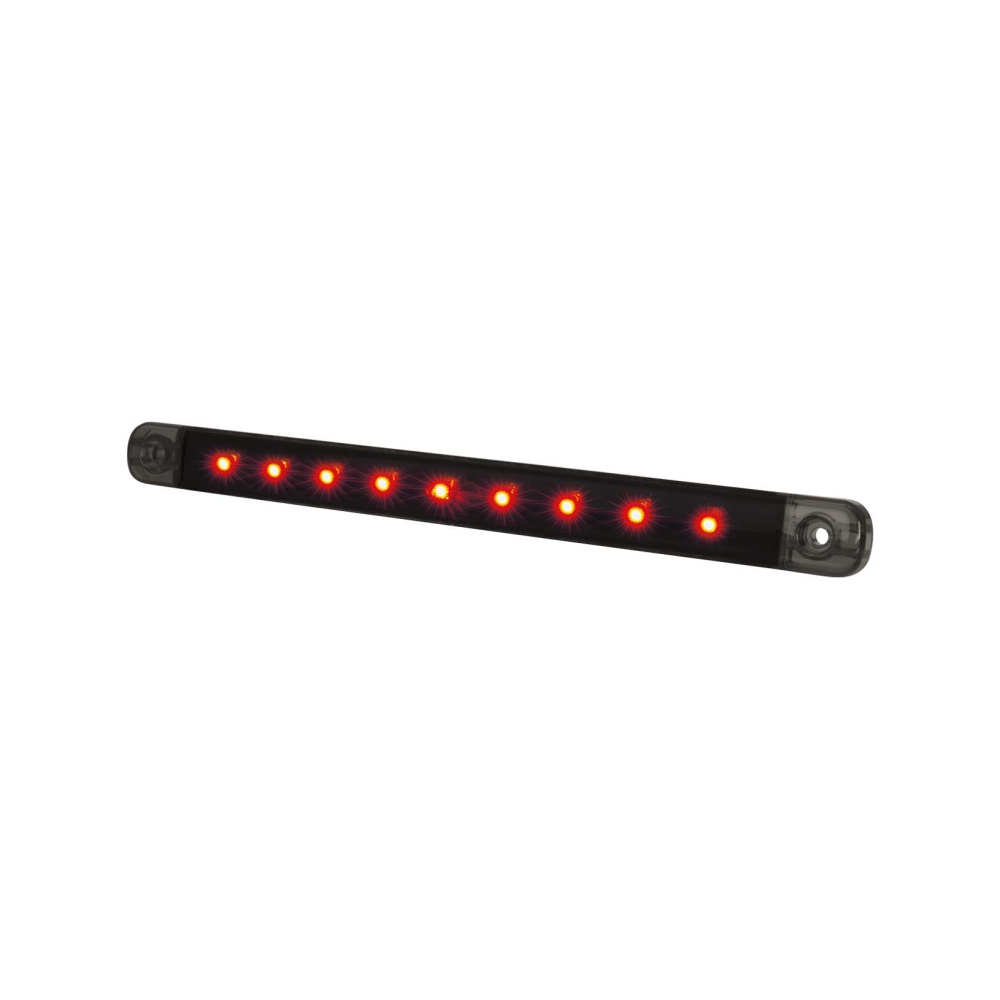 Strands Dark Knight Slim -asennusvalo 9LED, Punainen LED, Kirkas lasi