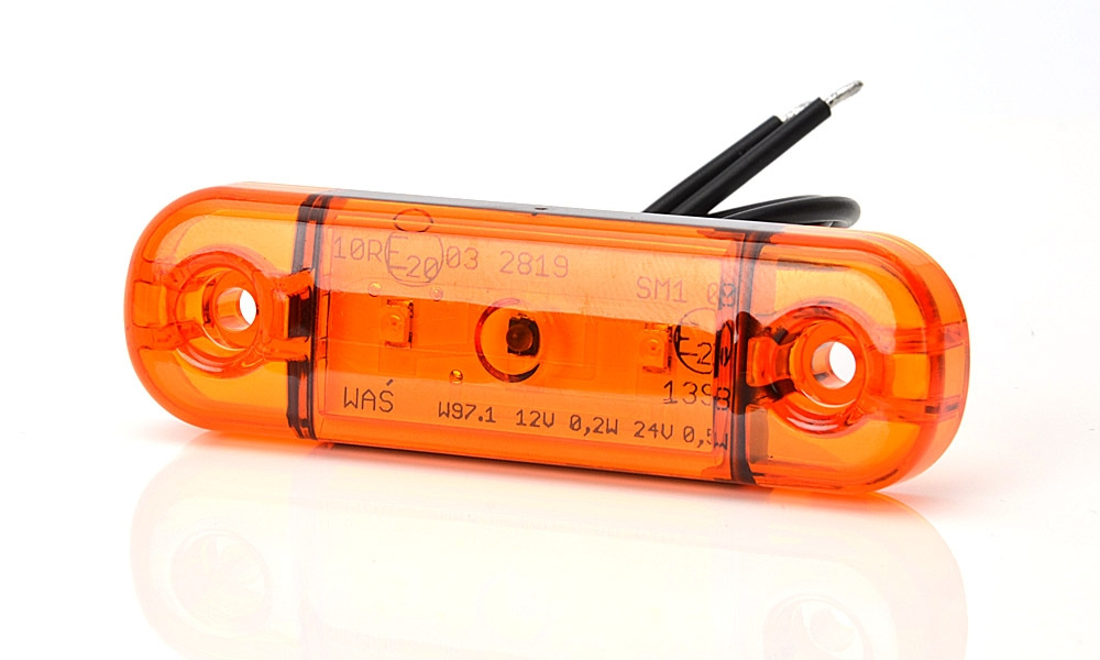 Strands Sivumerkki Slim Orange 3 LED, 9-36V IP68. E-merkattu.