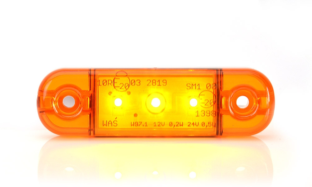 Strands Sivumerkki Slim Orange 3 LED, 9-36V IP68. E-merkattu.