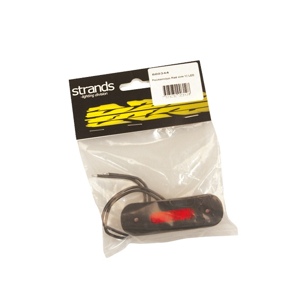 Strands sijaintivalo Punainen Slim 12 LED, 9-36V IP68. E-merkki.