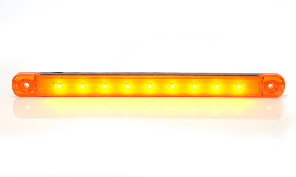 Strands Sidomarkering Orange Slim 9 LED,9-36V IP68. E-Merkki.