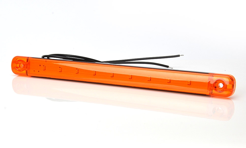 Strands Sidomarkering Orange Slim 9 LED,9-36V IP68. E-Merkki.