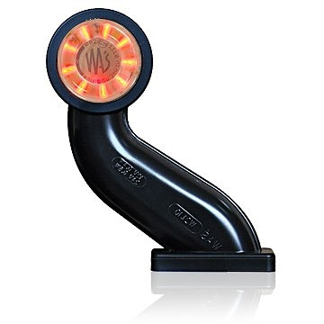 Strands kumikäsivarsi Valkoinen/Punainen LED Oikea, Kirkas lasi. E-merkki 12-24V