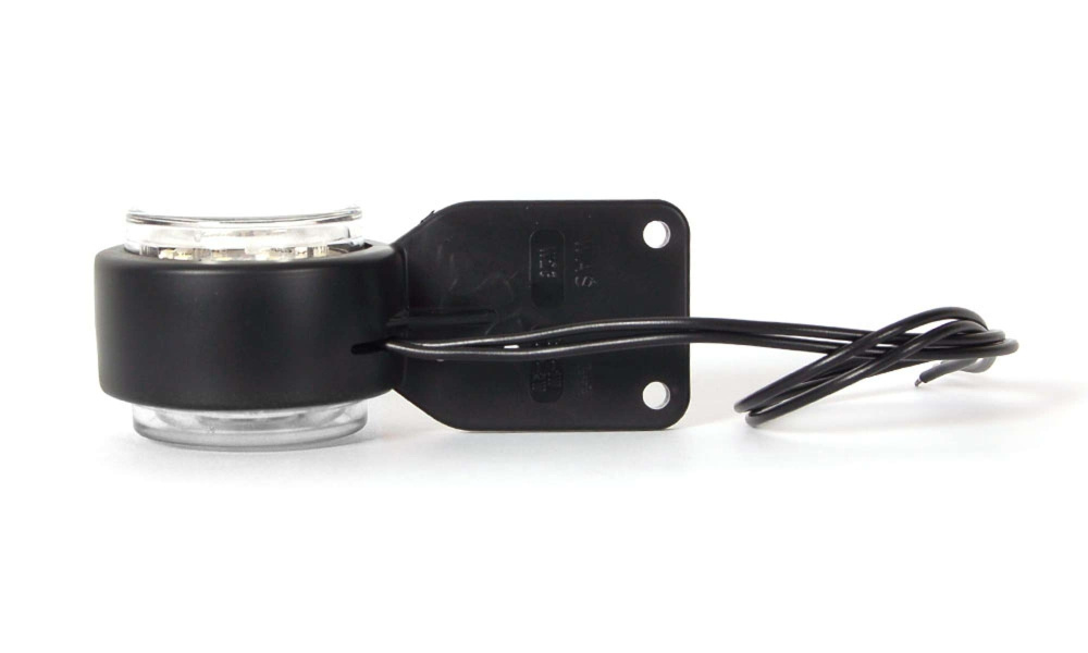 Strands Gummiarm Vit/Röd LED M. Platta, Kirkas lasi. E-merkintä 12-24V