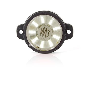 Rantaviivan valkoinen pyöreä sijaintivalo, kirkas lasi. 12-24V