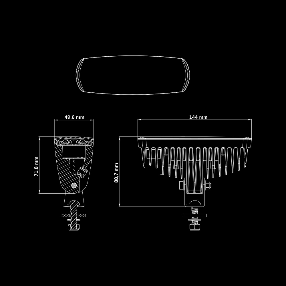 Strands NUUK E-Line Musta R 13W