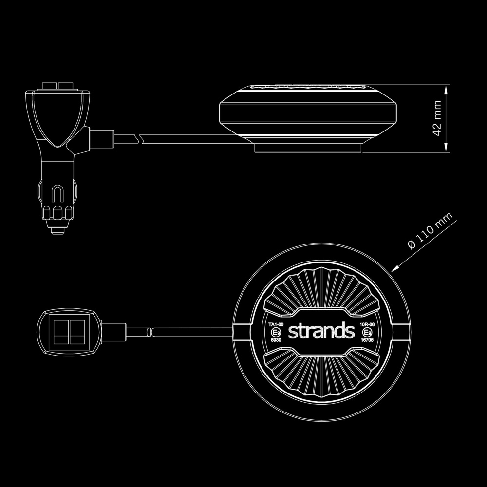 Strands Firefly Summer Glow Pyörivä varoitusvalo 110 MM Magneetti/sytytinliitin