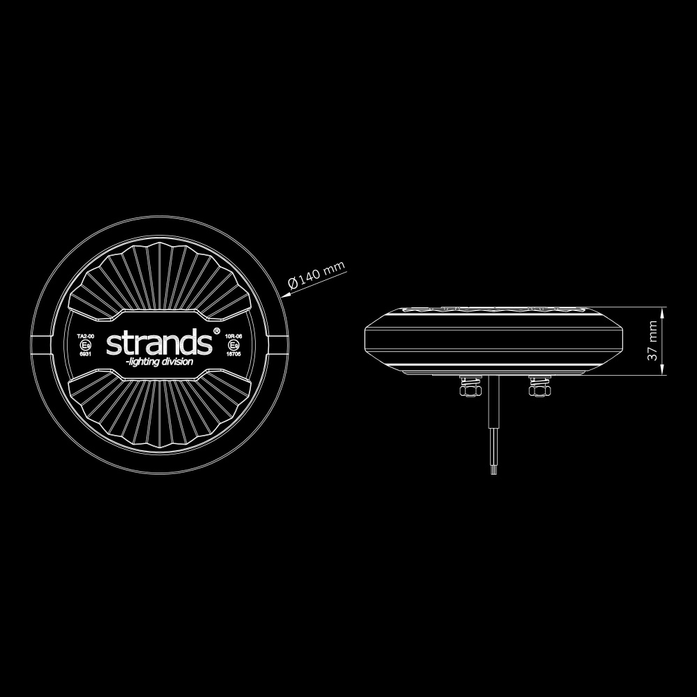 Strands Firefly Summer Glow Pyörivä varoitusvalo 140Mm Tasomontti