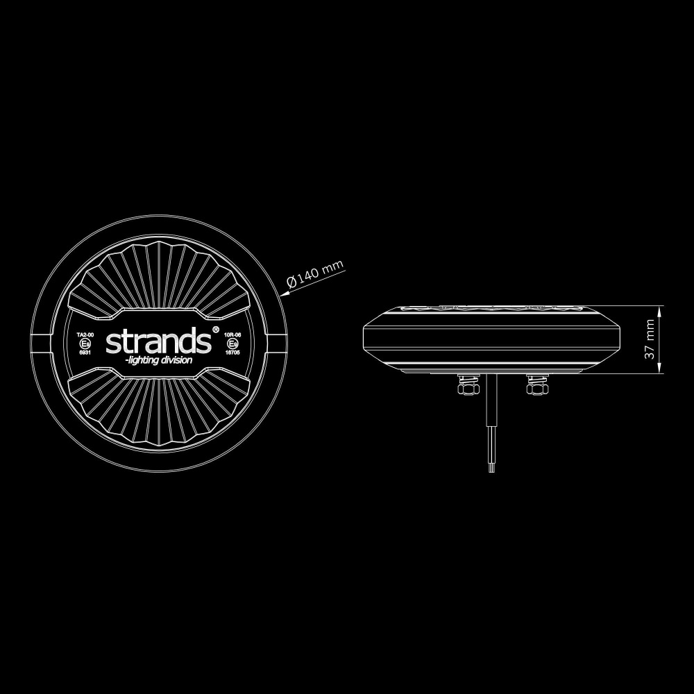 Strands Firefly Summer Glow Pyörivä varoitusvalo 140Mm Tasomontti