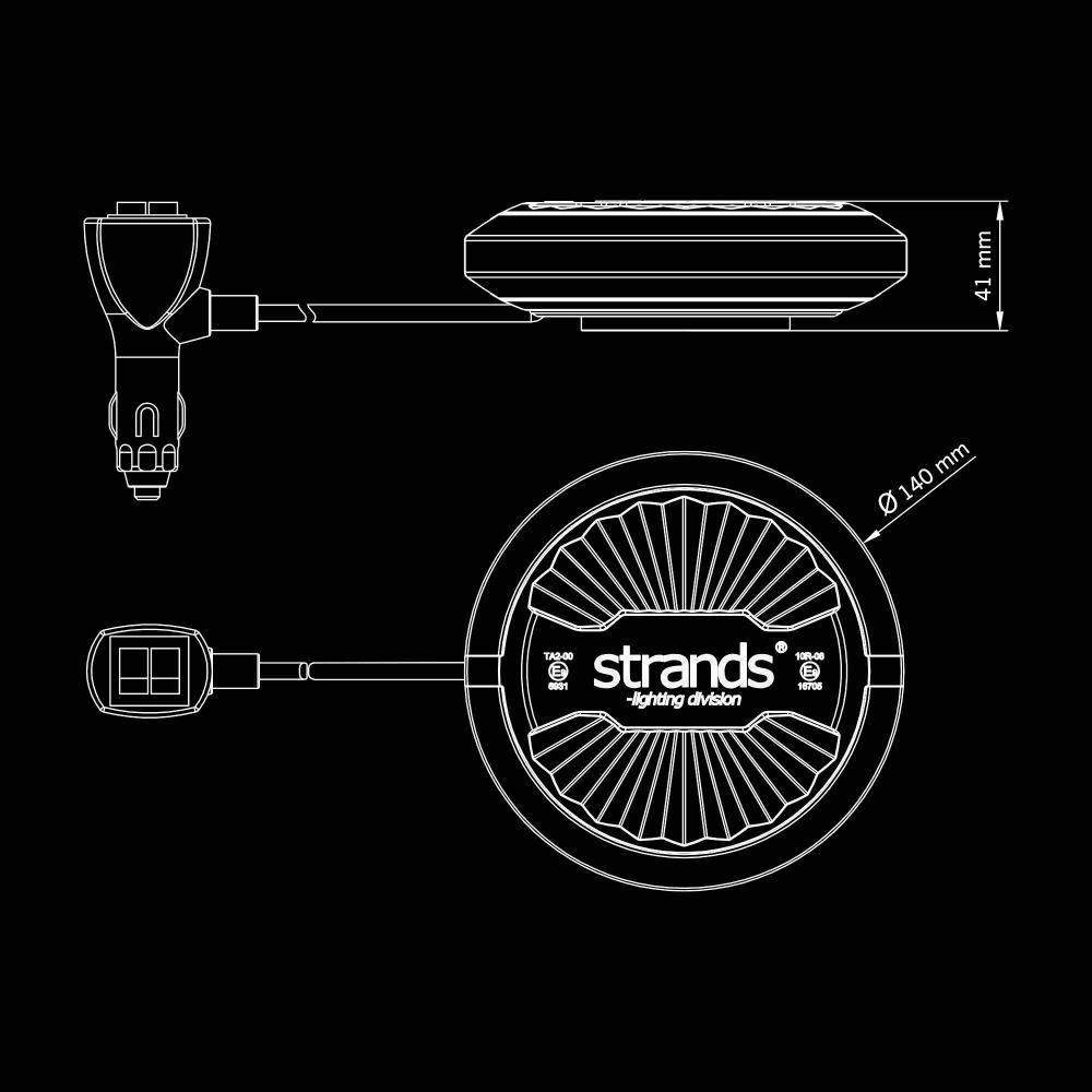 Strands Firefly Summer Glow Pyörivä varoitusvalo 140Mm Magneetti/Sytytinliitin