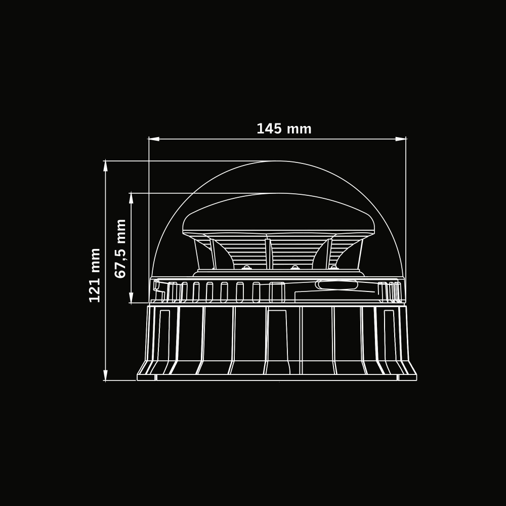 Strands Big Energy Pyörivä varoitusvalo oranssi linssi suunnittelupaneeli