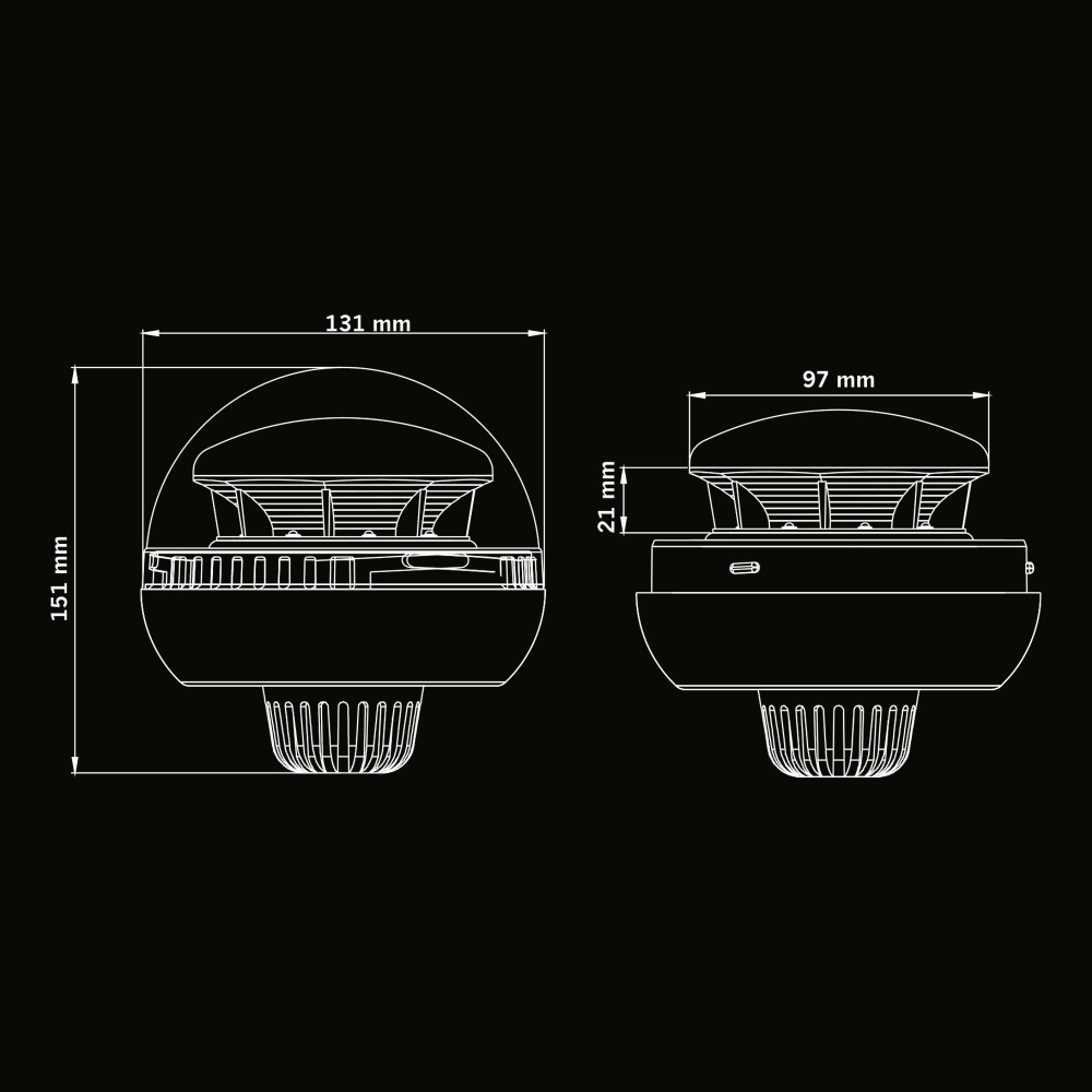 Strands Big Energy Pyörivä varoitusvalo oranssi linssi varmistinkiinnitys