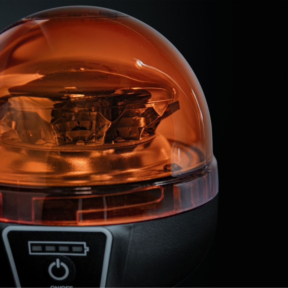 Strands Big Energy Kannettava Pyörivä Varoitusvalo Oranssi Linssi