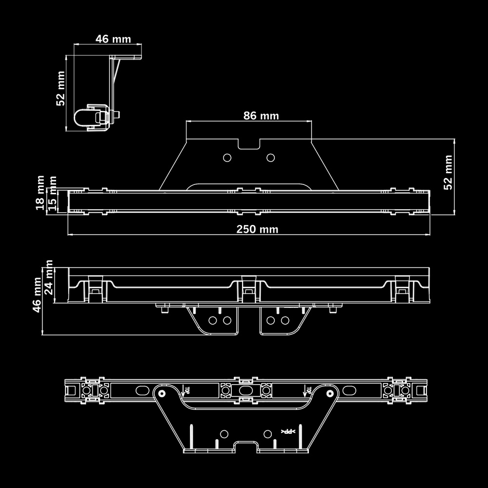 Strands Freedom Dark Line Valkoinen Paikannusvalo Pitkä