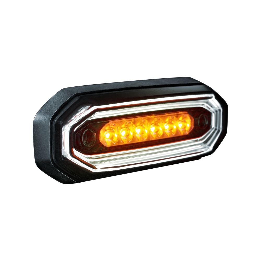 Strands FOR9T Aura varoitusvalo, 6 LED, valkoinen/amber, tumma linssi