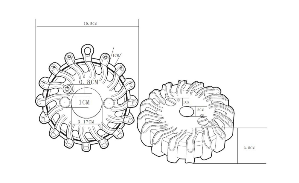 Rantavaroitus / Suuntaava salama Pallo Oranssi LED, 100H Akunkesto