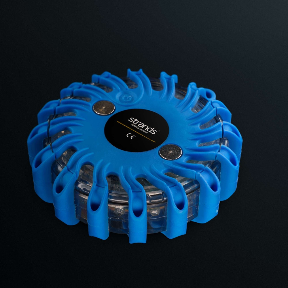 Rannikon varoitus/ohjattu salama-valo Puck, sininen LED, 6 kappaletta laukussa