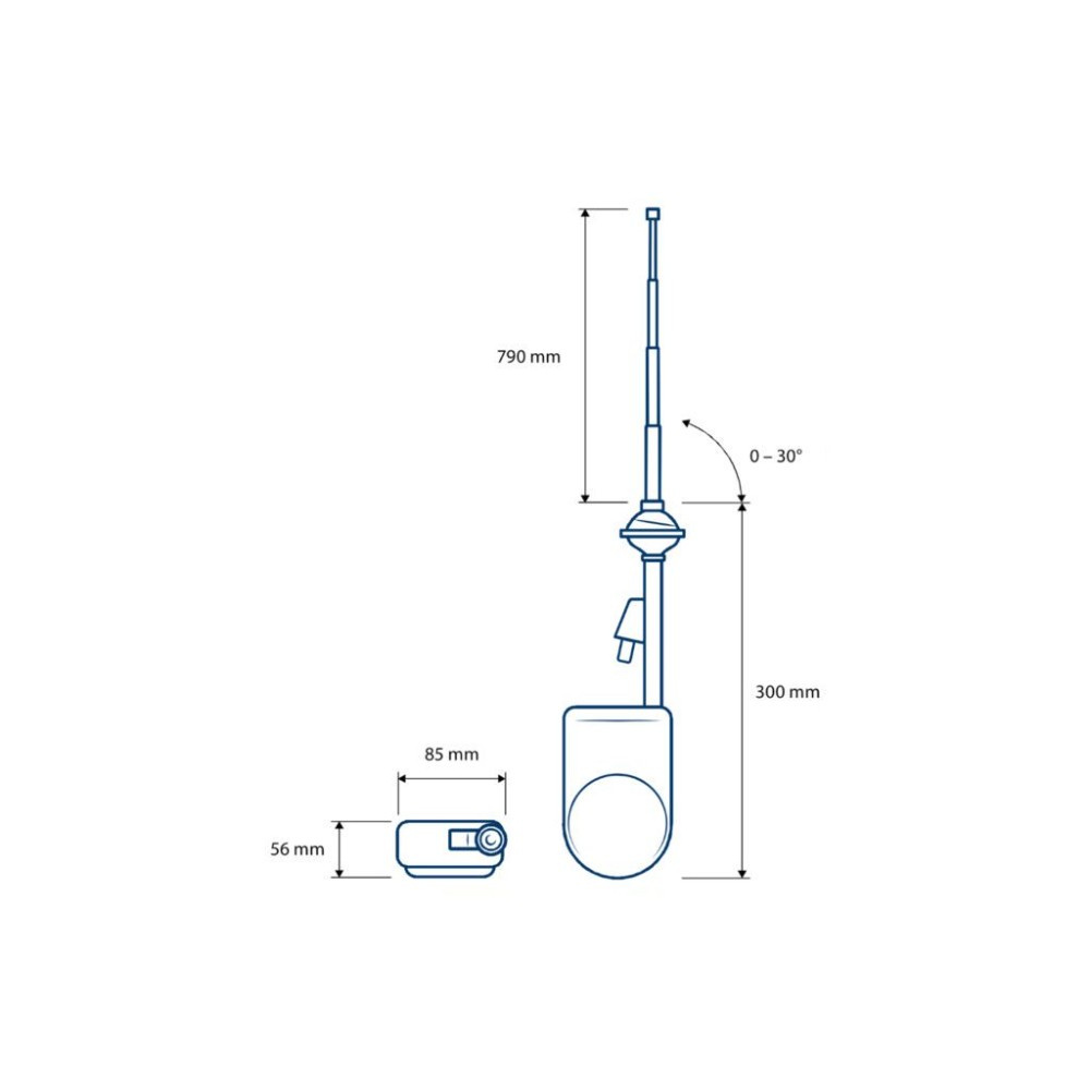 Blaupunkt Autojet 25, kromattu sähköantenni