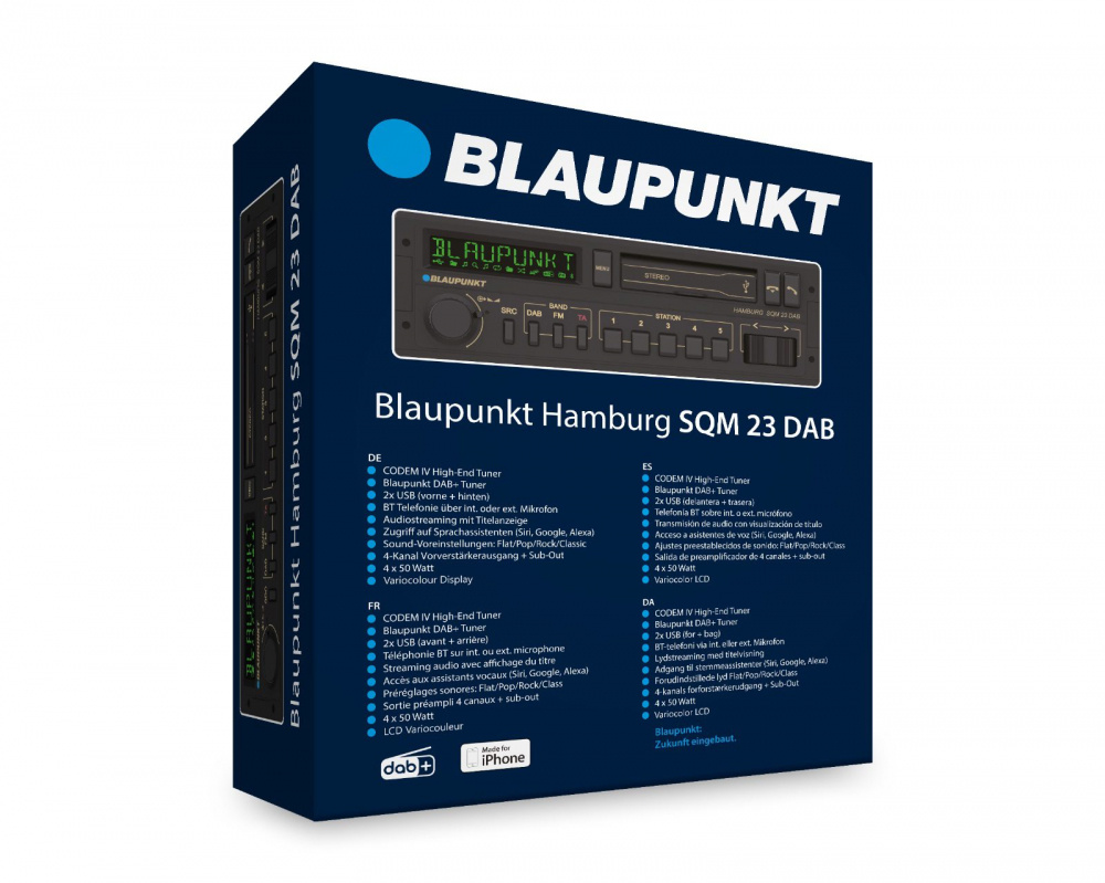 Blaupunkt Hamburg SQM 23, retro autostereo Bluetoothilla ja DAB:lla