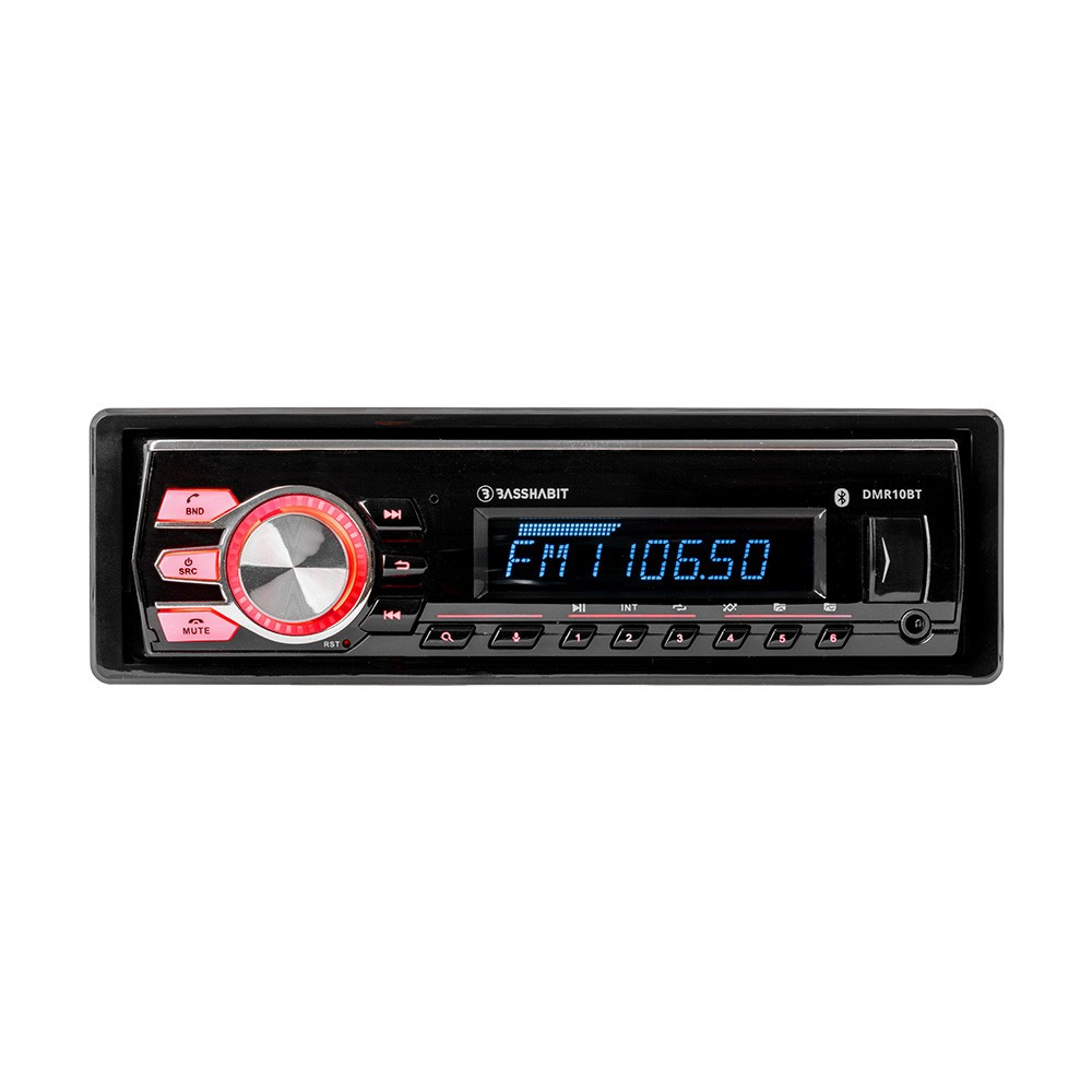 Bass Habit DMR10BT, autostereo Bluetoothilla, AUX, USB ja 2 paria matalatasoa