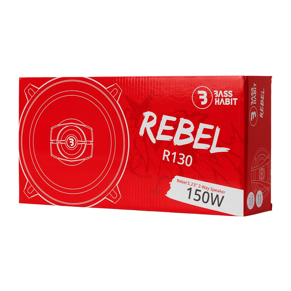 Bass Habit Rebel R130, edulliset 5.25 tuuman koaksiaalikaiuttimet