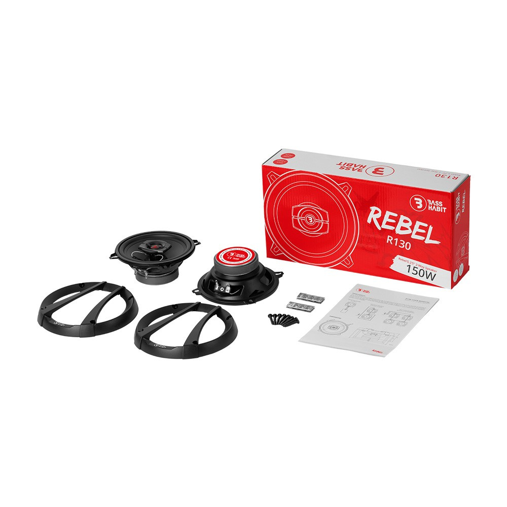 Bass Habit Rebel R130, edulliset 5.25 tuuman koaksiaalikaiuttimet
