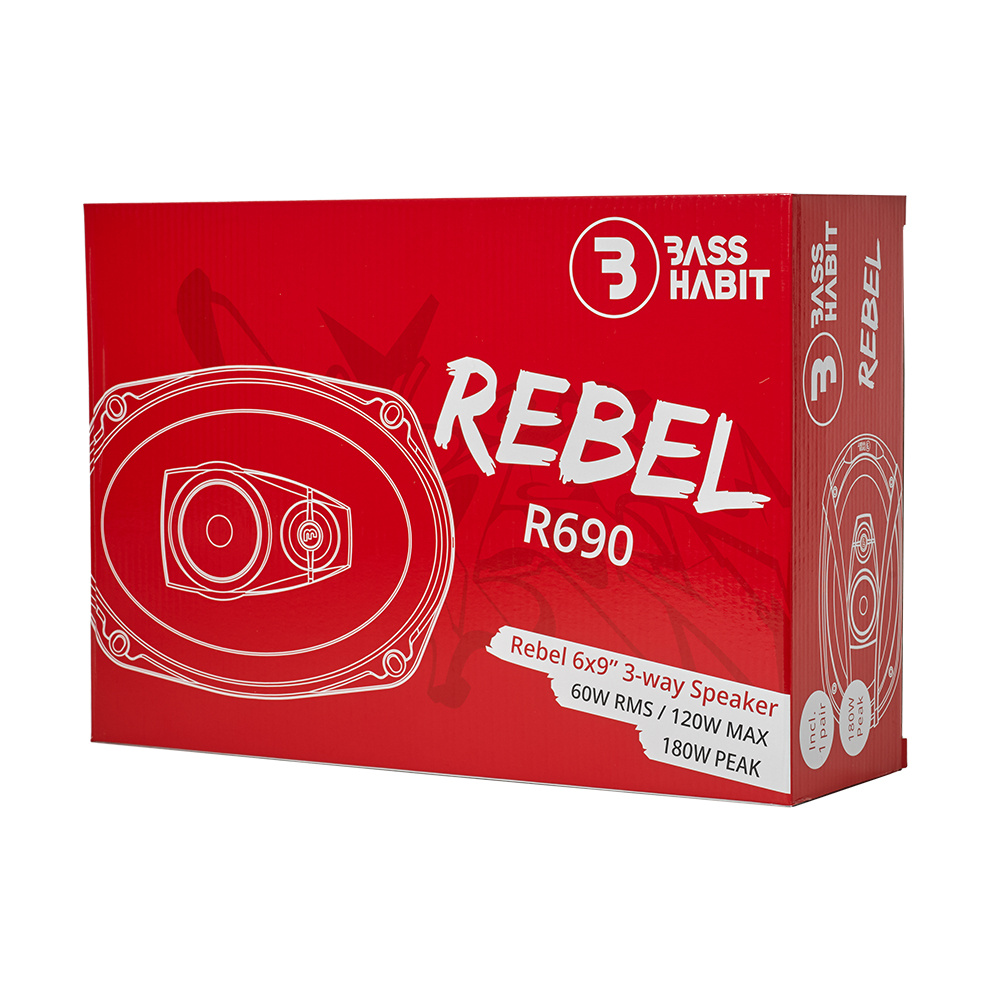 Bass Habit Rebel R690, edulliset 6x9 tuuman koaksiaalikaiuttimet