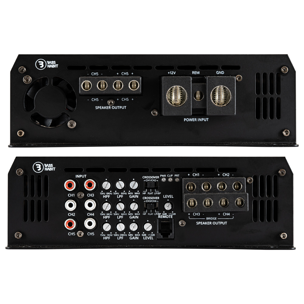 Bass Habit SPL ELITE 2200.5DF, viisi kanavainen vahvistin