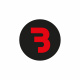 Bass Habit B-klistermärke 7x7cm, svart och röd