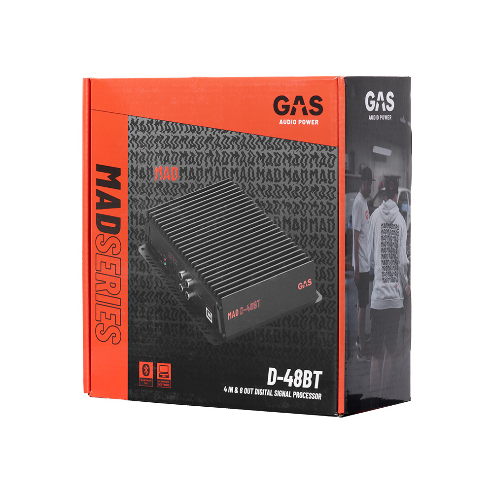 GAS MAD D-48BT, 8-kanavainen DSP Bluetoothilla