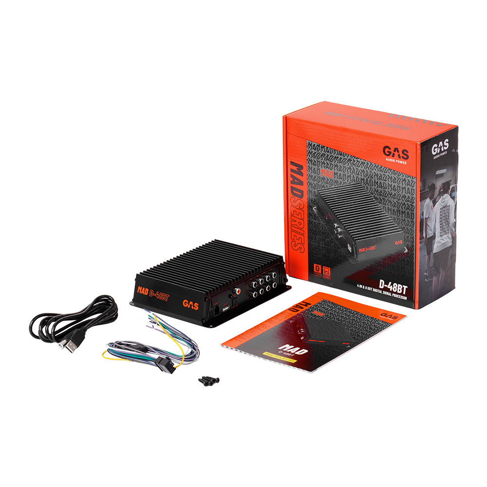 GAS MAD D-48BT, 8-kanavainen DSP Bluetoothilla