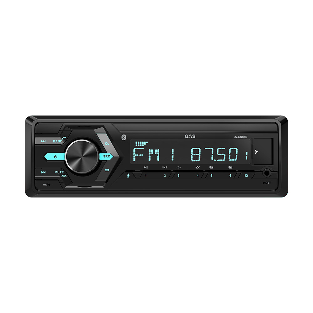 GAS MAD M100-BT, autostereo Bluetoothilla, AUX, USB ja 2 paria matalatasoa