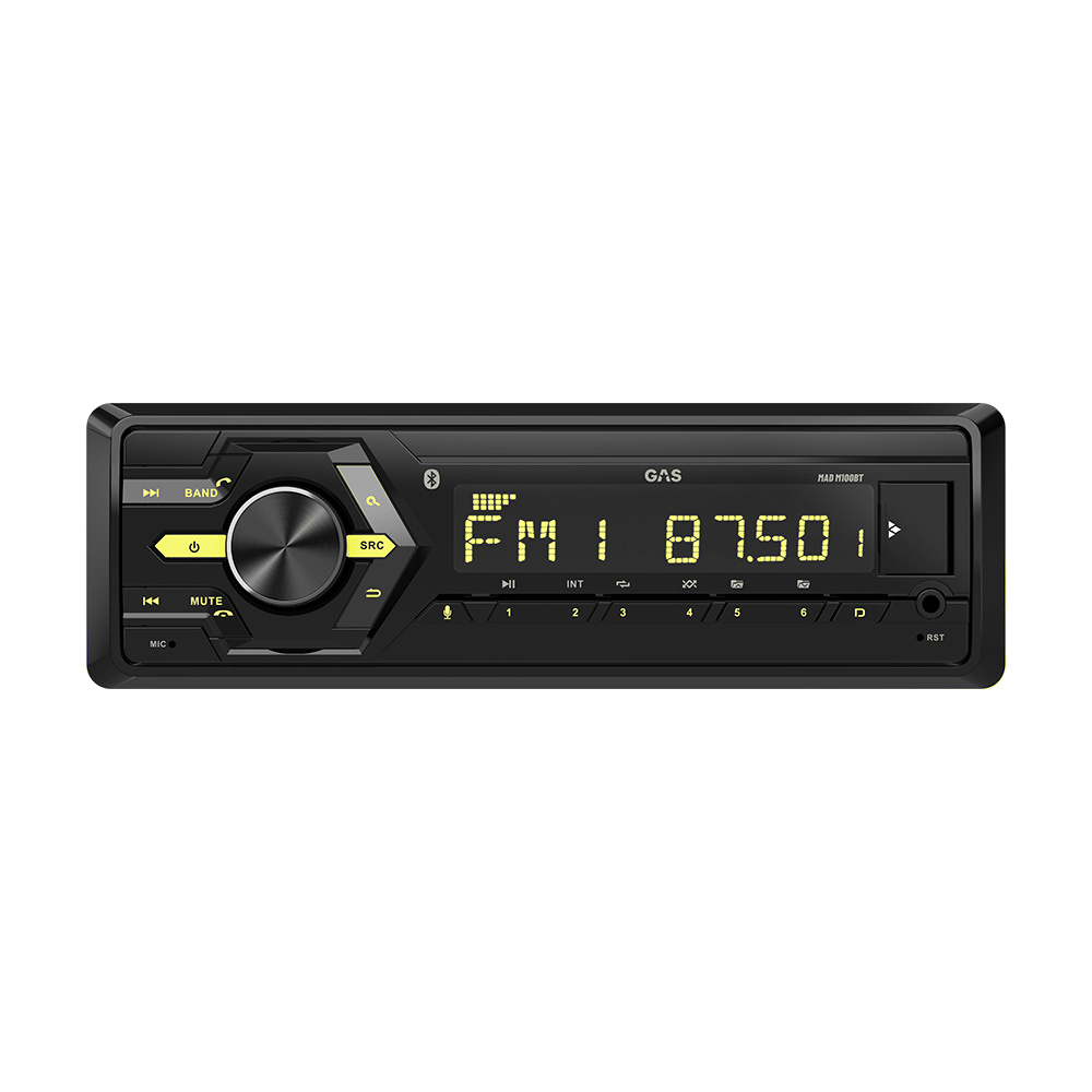 GAS MAD M100-BT, autostereo Bluetoothilla, AUX, USB ja 2 paria matalatasoa