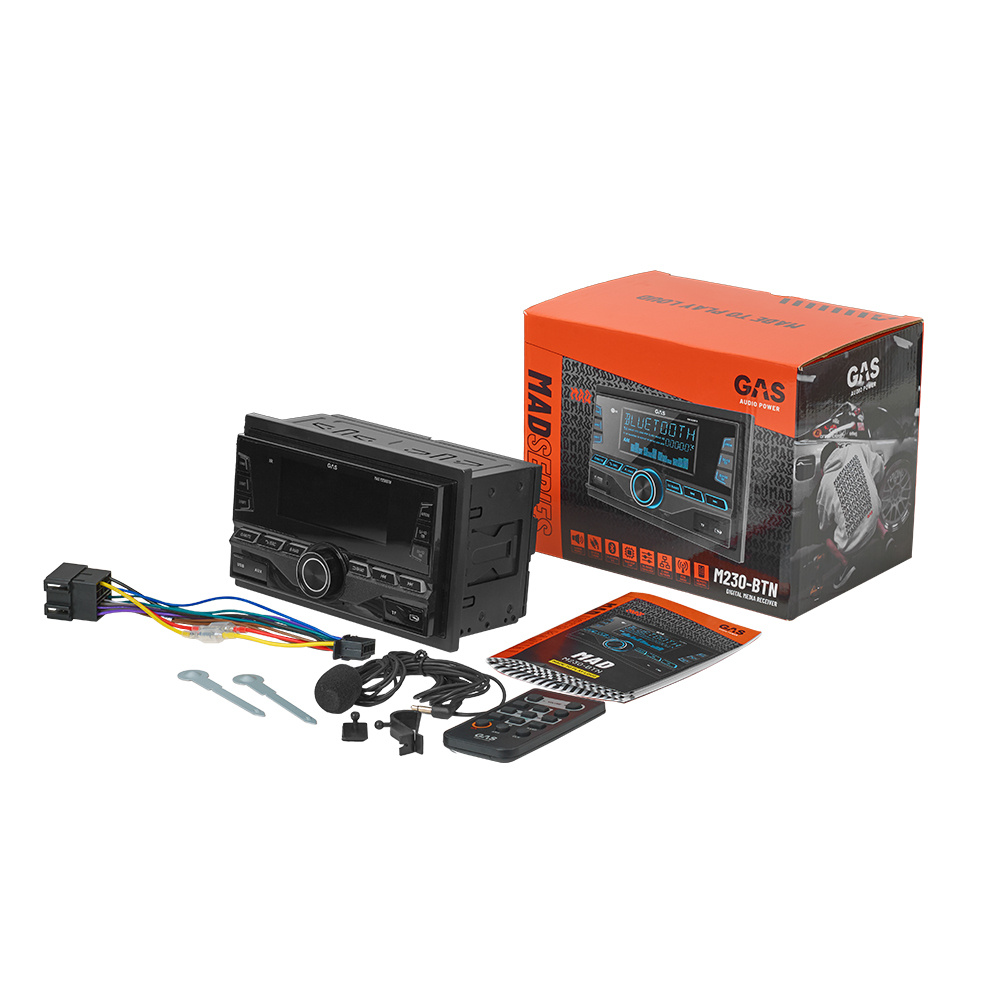 GAS MAD M230-BTN kaksinkertainen-DIN Bluetoothilla, DSP:llä ja 3 parilla matalaa tasoa