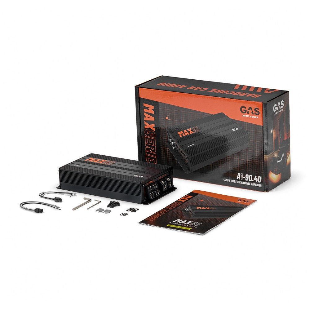 GAS MAX A1-90.4D, nelikanavainen vahvistin