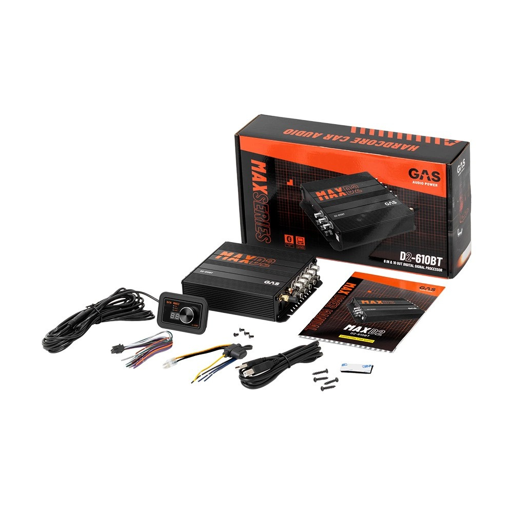 GAS MAX D2-610BT, 10-kanavainen DSP Bluetoothilla