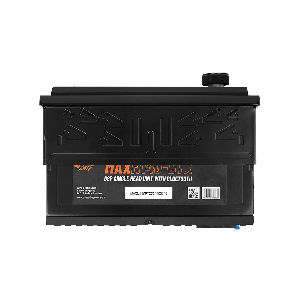 GAS MAX M140-BTX auton stereo Bluetoothilla, 32-bittinen DSP ja 3 paria (4V) matalan tason lähtöjä