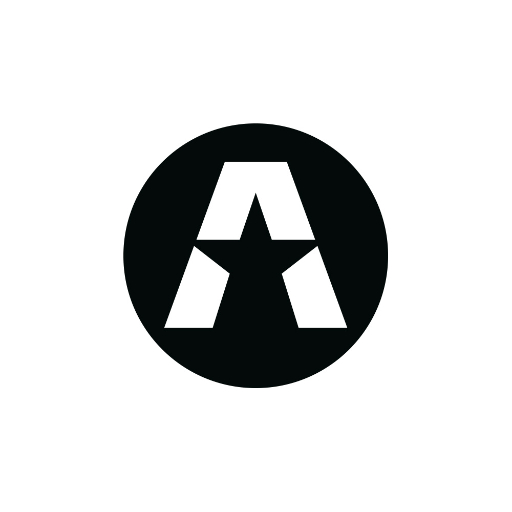 GAS A STAR -tarra 7x7cm, musta ja valkoinen