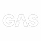 GAS-klistermärke 45x15.5cm, vit