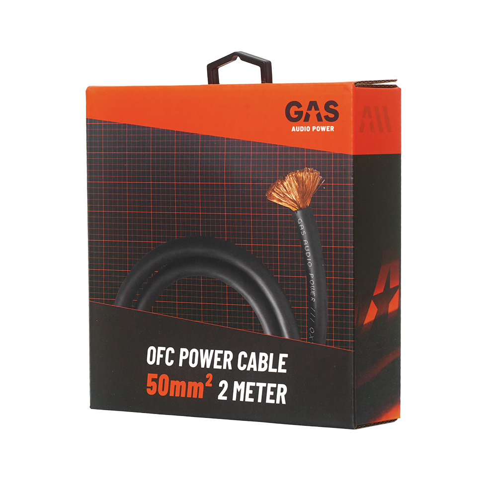 GAS MAX musta 50mm² OFC-virtakaapeli, 2 metriä