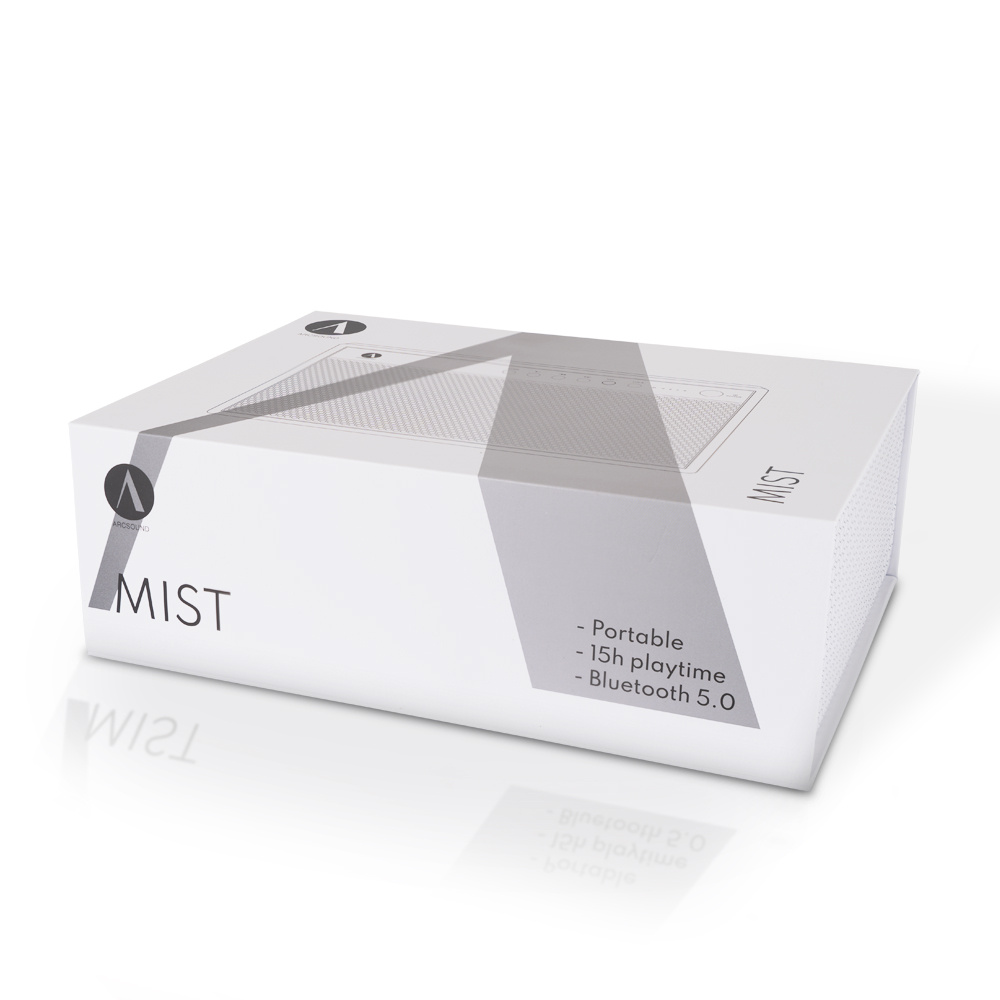 Arcsound Mist, kannettava Bluetooth-kaiutin valkoinen