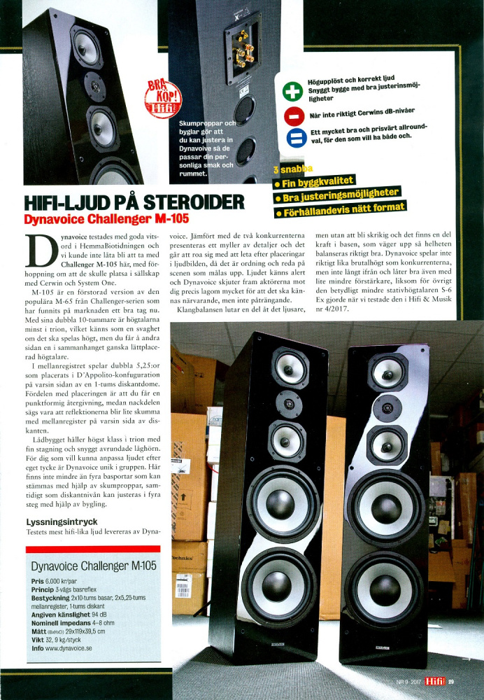 Dynavoice Challenger M-105 EX v4 golvhögtalare, Ek