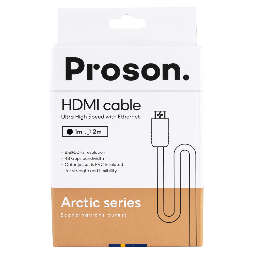 Proson Arctic HDMI-kaapeli 8K / 4K, 1 metri
