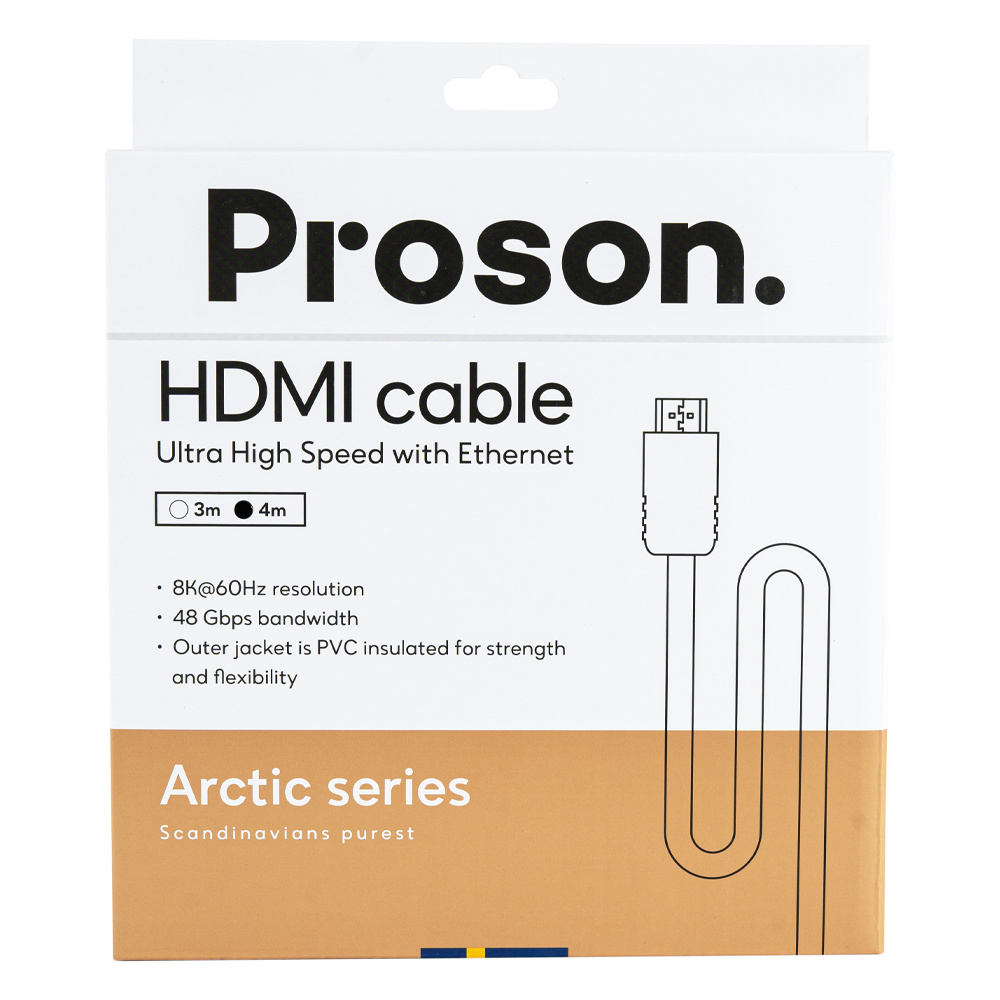 Proson Arctic HDMI-kaapeli 8K / 4K, 4 metriä