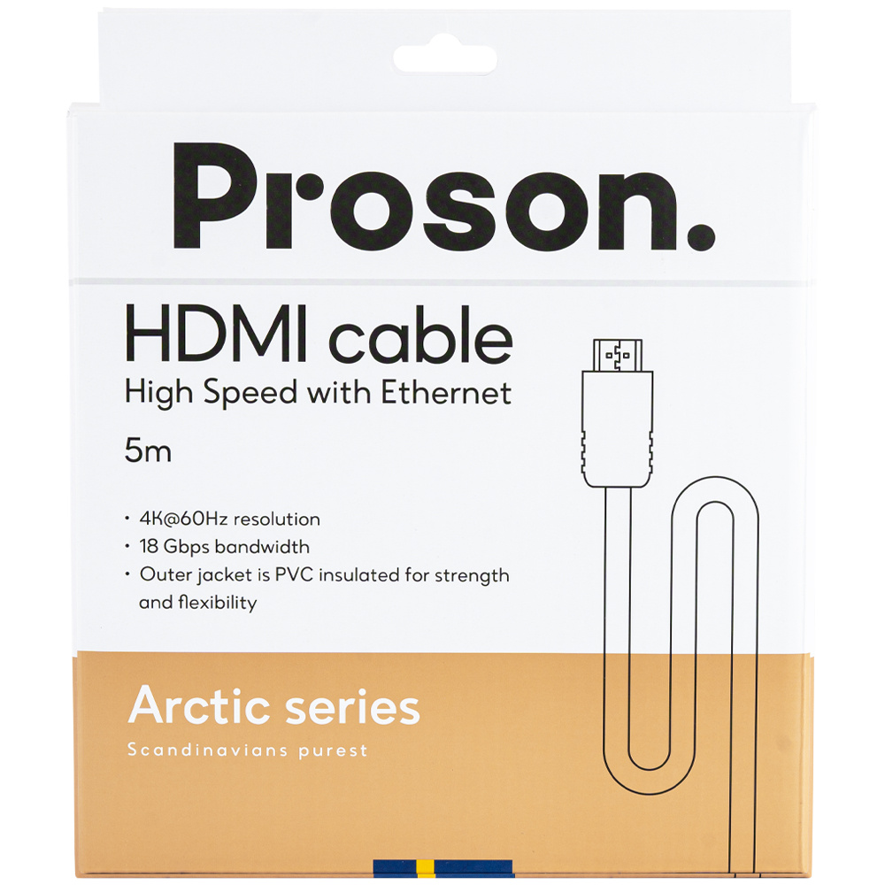 Proson Arctic HDMI-kaapeli 4K, 5 metri
