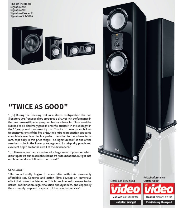 Magnat Signature 905 golvhögtalare, svart par