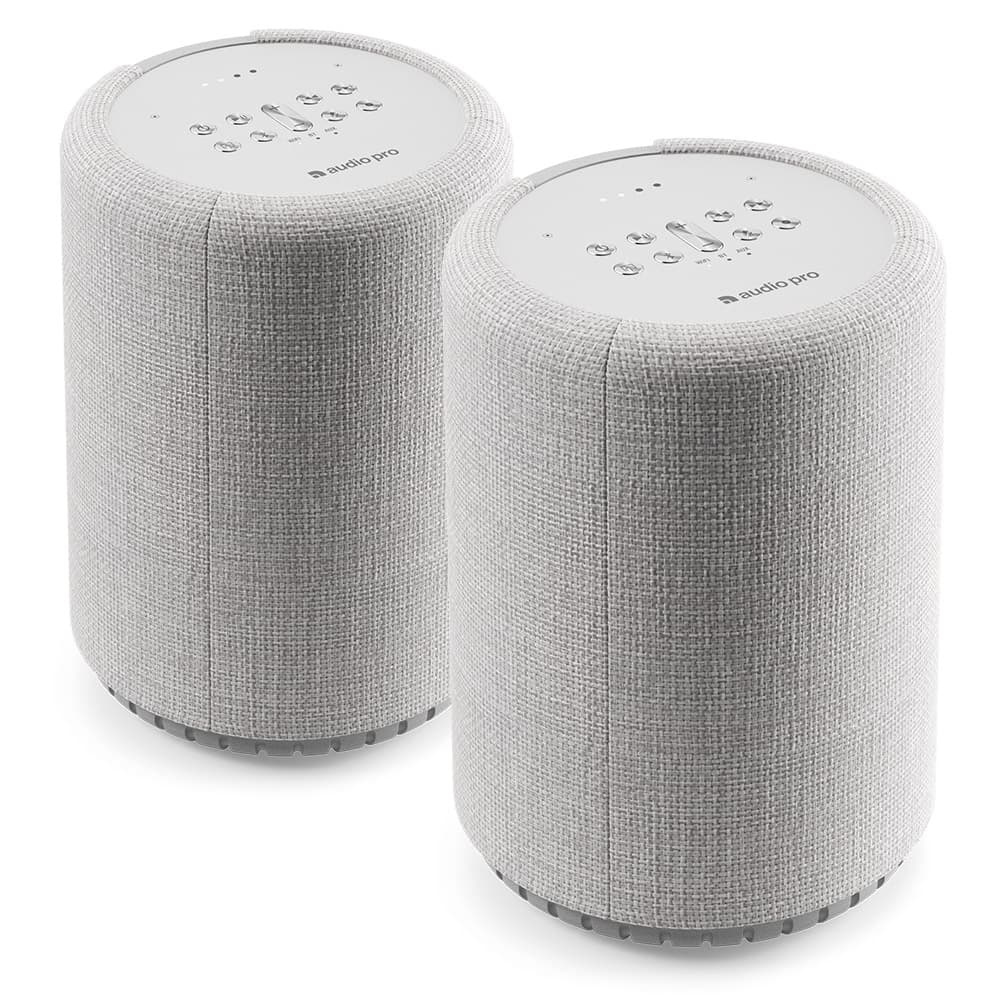 2-pack Audio Pro G10, ljusgrå röststyrd smarthögtalare