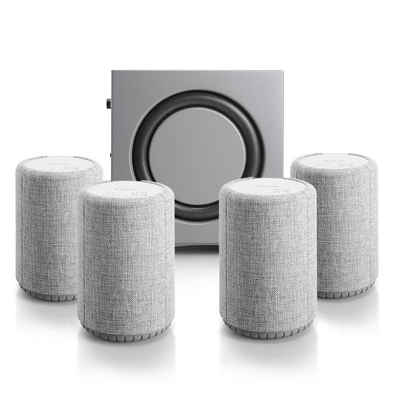 Audio Pro A10 & Addon C-Sub 4.1 högtalarpaket, ljusgrå